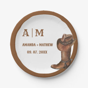 Elegant Boho Western Cowboy Bruiloft Dank u Papieren Bordje