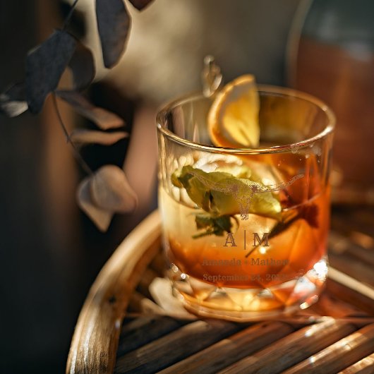 Elegant Boho Western Cowboy Bruiloft Whisky Glas