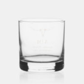 Elegant Boho Western Cowboy Bruiloft Whisky Glas (Achterkant)