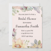 Elegant BOHO Wildflower Bridal Shower Invitation Kaart (Voorkant)