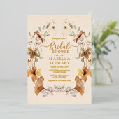 Elegant Boho Wildflower Elegant Vrijgezellenfeest Folie Uitnodiging (Staand Voorkant)