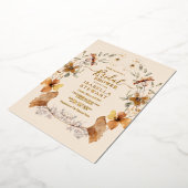 Elegant Boho Wildflower Elegant Vrijgezellenfeest Folie Uitnodiging (Gedraaid)