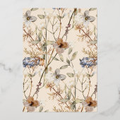 Elegant Boho Wildflower Elegant Vrijgezellenfeest Folie Uitnodiging (Achterkant)