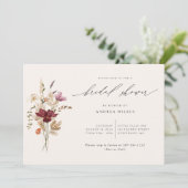 Elegant Boho Wildflower Herfst Vrijgezellenfeest Kaart (Staand voorkant)