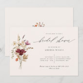 Elegant Boho Wildflower Herfst Vrijgezellenfeest Kaart (Voorkant / Achterkant)