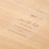 Elegant Boho Wildflower Meadow Wedding Acryl Uitnodigingen (Laagn)