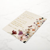 Elegant Boho Wildflower Modern Rustic Wedding Folie Uitnodiging (Gedraaid)