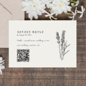 Elegant Boho Wildflower QR Code Weddenschap RSVP Kaartje