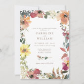 Elegant Boho Wildflower repesal Dinner Kaart (Voorkant)