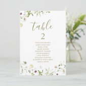 Elegant Boho Wildflower tabelnummerdiagram Kaart (Staand voorkant)