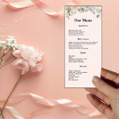 Elegant BOHO Wildflower Weddenmenu Menu