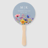 Elegant Boho Wildflower Wedding Handwaaier (Achterkant)