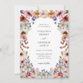 Elegant Boho Wildflower Wedding Kaart (Voorkant)