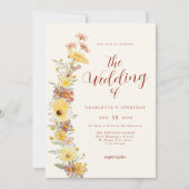 Elegant Boho Wildflower Wedding Kaart (Voorkant)