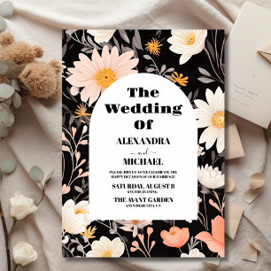 Elegant Boho Wildflower Wedding Kaart