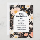 Elegant Boho Wildflower Wedding Kaart (Voorkant)