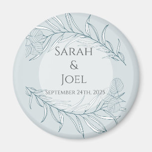 Elegant Boho Wildflower Wedding Magneet