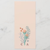 Elegant Boho Wildflower Wedding Menu (Achterkant)