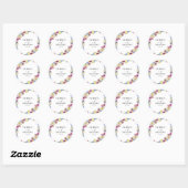 Elegant Boho Wildflower Wedding Ronde Sticker (Vel)