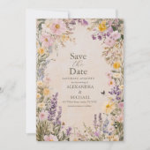 Elegant Boho Wildflower Wedding Save The Date (Voorkant)