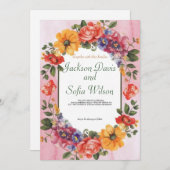 Elegant Boho Wildflower Wedding Uitnodiging (Voorkant / Achterkant)