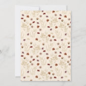 Elegant Boho Wildflower Wedding Uitnodiging (Achterkant)