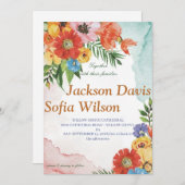 Elegant Boho Wildflower Wedding Uitnodiging (Voorkant / Achterkant)