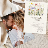 Elegant Boho Wildflower Wedding Uitnodiging