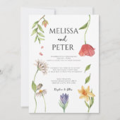 Elegant Boho Wildflower Wedding Uitnodiging (Voorkant)