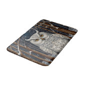 Elegant boho witte uil bos winterbos badmat (Gekanteld)
