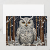 Elegant boho witte uil bos winterbos kaart (Voorkant / Achterkant)