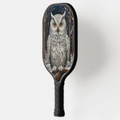 Elegant boho witte uil bos winterbos pickleball paddle (Links)