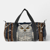 Elegant boho witte uil bos winterbos plunjezak (Voorkant)