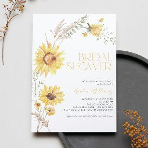 Elegant Boho Zonnebloem Botanisch Vrijgezellenfees Kaart