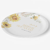 Elegant Boho Zonnebloem Botanisch Vrijgezellenfees Papieren Bordje (Gekanteld)