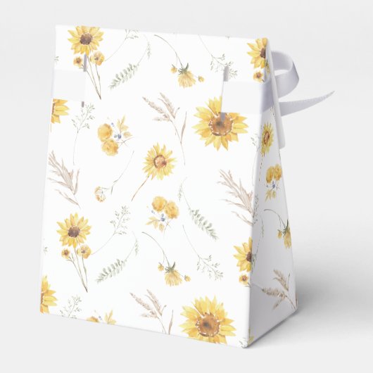 Elegant Boho Zonnebloem Vrijgezellenfeest Dank u Bedankdoosjes (Achterkant)