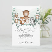 Élégant Bois Animaux Végétation Carte de remerciem (Debout devant)