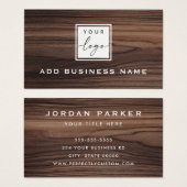 Élégant bois brun look carte de visite (Devant & derrière)