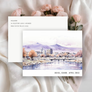Elegant Boise, Idaho Aquarellandschap Reis Feestdagenkaart