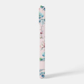 Élégant Boîtier de téléphone à motif floral rose (Côté gauche)