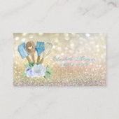 Elegant Bokeh Bakery Hand Tools Flowers Visitekaartje (Voorkant)