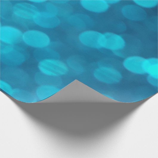 Elegant Bokeh Blue Turquoise Circles Light Pattern Cadeaupapier (Hoek)