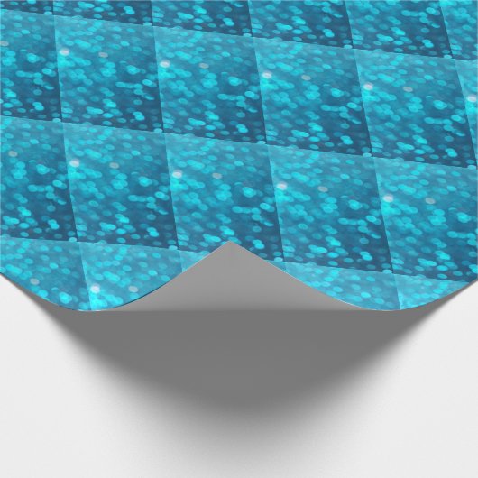 Elegant Bokeh Blue Turquoise Circles Pattern Cadeaupapier (Hoek)