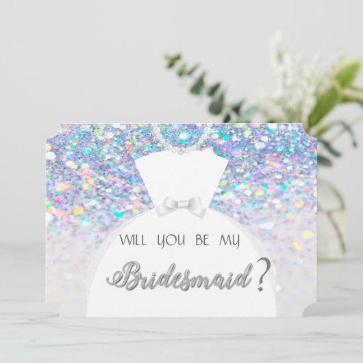 Elegant , Bokeh , Bruidsjurk Bruidsmeisje Kaart (Staand voorkant)