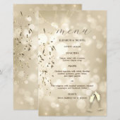 Elegant Bokeh,Confetti Wine Glasses Wedding (Voorkant / Achterkant)