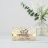 Elegant Bokeh Gold Glitter House Roof Visitekaartje (Staand voorkant)