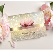 Elegant Bokeh Gold, Lotus Flower Yoga Instructor Visitekaartje