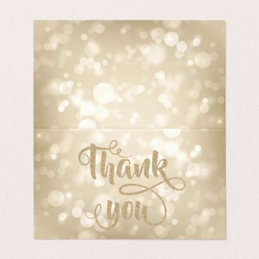 Elegant Bokeh Hartelijk dank Visitekaartjes (Buitenkant ongevouwen)