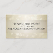 Elegant Bokeh, Stripe, Roze Flamingo Visitekaartje (Achterkant)