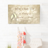 Elegant Bokeh Wine Glasses, Diamond Wedding Banner (Insitu)